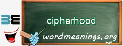 WordMeaning blackboard for cipherhood